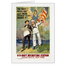 Navy needs you! Don't read history - make it! Cards