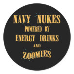 Navy Nukes Powered by Energy Drinks and Zoomies Sticker