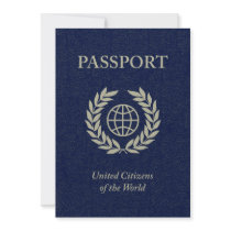 navy passport personalized invitations