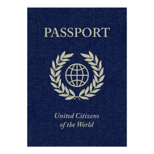 navy passport personalized invitations