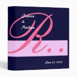 Navy  Pink Wedding Monogram Planner Photo Binder