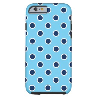 Navy Polka Dots on Bright Blue iPhone 6/6s Case Tough iPhone 6 Case