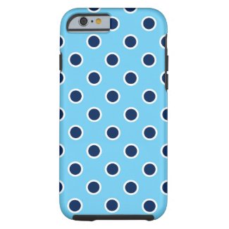 Navy Polka Dots on Bright Blue iPhone 6/6s Case