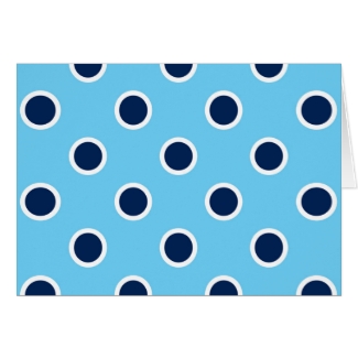 Navy Polka Dots on Light Blue Birthday Card