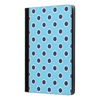 Navy Polka Dots on Sky Blue iPad Air 2 Folio Case