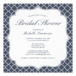 Navy Quatrefoil Bridal Shower Invite