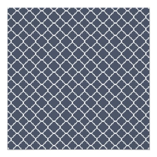 Navy Quatrefoil Bridal Shower Invite