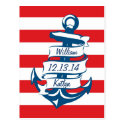 Navy/Red Nautical Theme Save the Date Postcard