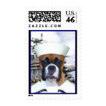 Navy Sailor Boxer Dog postage