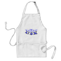 Navy Scroll aprons