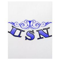 Navy Scroll Letterhead Design