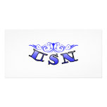 Navy Scroll Photo Card Template