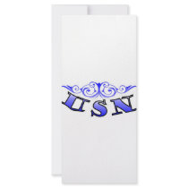 Navy Scroll Custom Rack Card