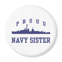 Navy Sister Fridge Magnet