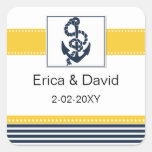 navy stripes,anchor, nautical favor stickers stickers