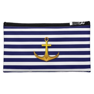 Navy Stripes Bagettes Bag Makeup Bag