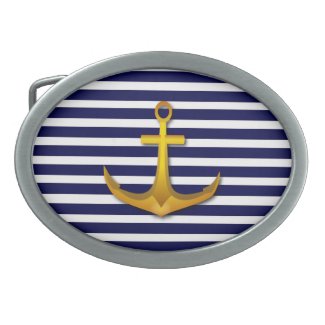 Navy Stripes Belt Buckle