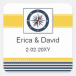 navy stripes,compass, nautical favor stickers stickers