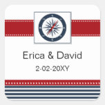 navy stripes,compass, nautical favor stickers stickers