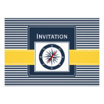 navy stripes, compass, nautical wedding invites invitations