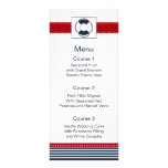 navy stripes, lifebuoy, nautical menu cards rack cards
