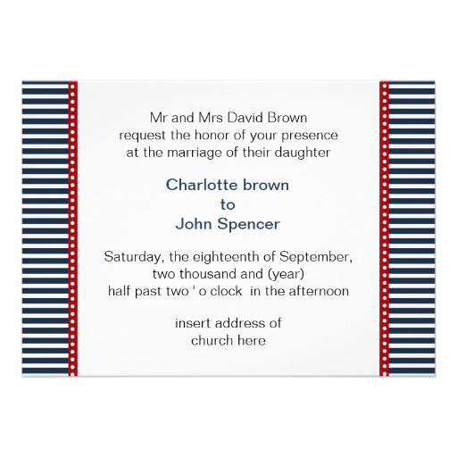 navy stripes, lifebuoy , nautical wedding invites