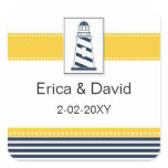 navy stripes,lighthouse, nautical favor stickers