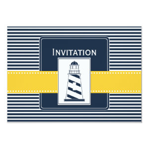 navy stripes, lighthouse, nautical wedding invites 5