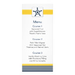 navy stripes, rudder, nautical menu cards rack cards