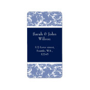 navy swirls ,return address label