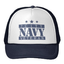 NAVY Vet - Blue Logo Trucker Hat
