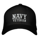NAVY, VETERAN EMBROIDERED HATS