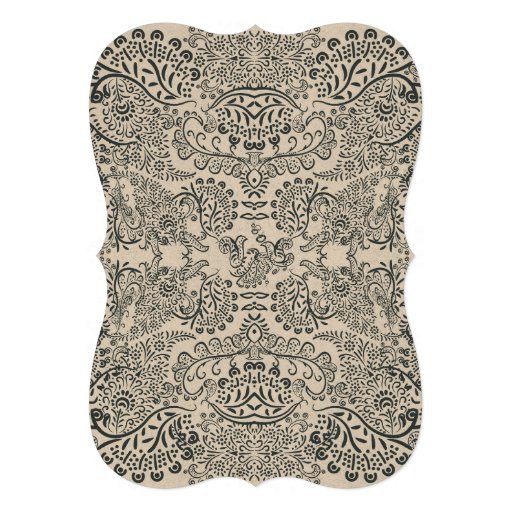 Navy Whimsical  Peacock Love Bird Pattern Wedding Invite