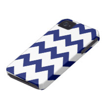 Navy White Chevrons Case iPhone 4 Case-Mate Cases