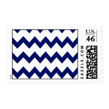 Navy White Chevrons Postage