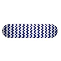 Navy White Chevrons Skateboard
