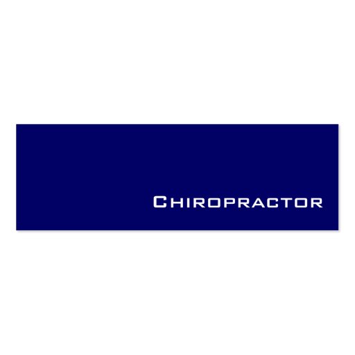 Navy white Chiropractor business cards (front side)