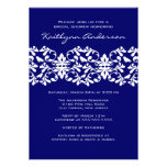 Navy & White Damask Bridal Shower Invitation