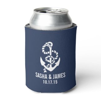 Navy & White Nautical Rope & Anchor Wedding Favor