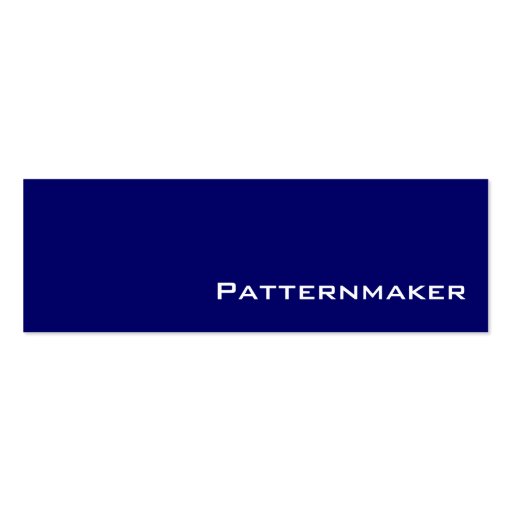 Navy white Patternmaker business cards (front side)