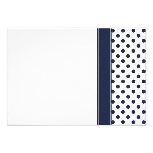 Navy White Polka Dot Pink Daisy Wedding RSVP Card Invite