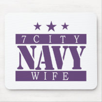 NAVY Wife - Purple Mouse Pads