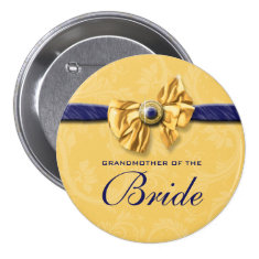 Navy yellow bridal party wedding pins