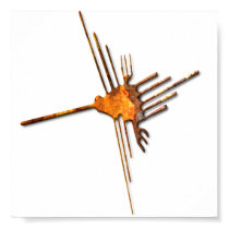 Nazca Hummingbird rust poster posters