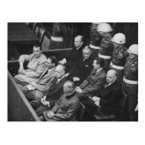 Nazi Defendants Sitting at the Nuremberg Trials Postcard