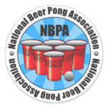 NBPA National Beer Pong Association Starburst Round Stickers
