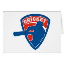 Ncricket batsman batting shield card