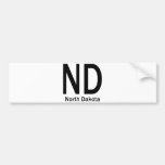 ND North Dakota plain black Bumper Stickers