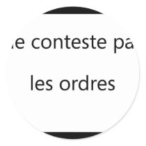 ne conteste pas round sticker