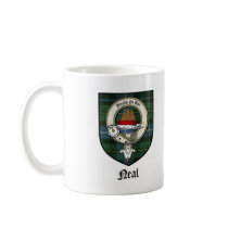 Neal Clan Crest Badge Tartan mugs by clan_badges Neal Clan Crest Badge Tartan mugs